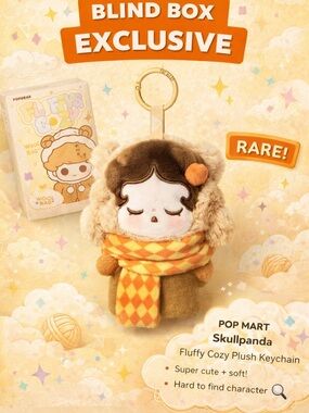POP MART Skullpanda Fluffy Cozy Plush Keychain – Blind Box 🧸✨